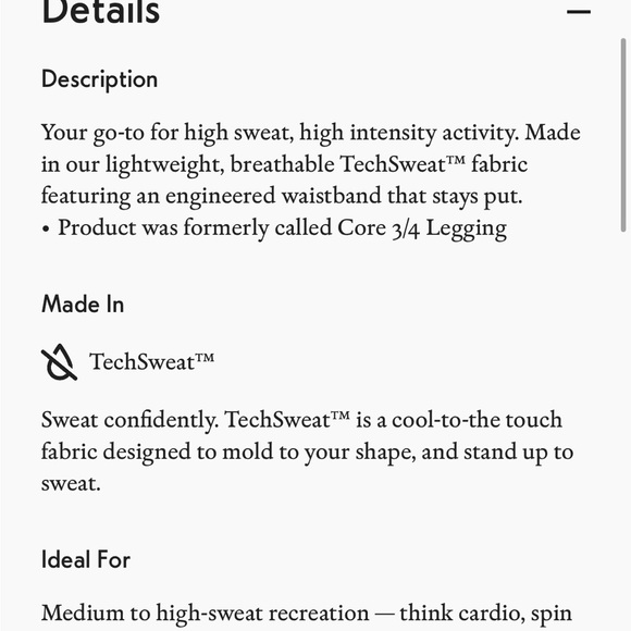 Outdoor Voices Tech Sweat 3/4 Legging - Picture 5 of 6